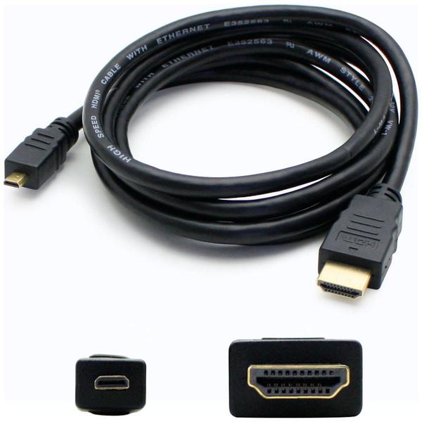 Add-On Addon 1.82M (6.00Ft) Hdmi Male To Micro-Hdmi Male Black Adapter Cable HDMI2MHDMI6